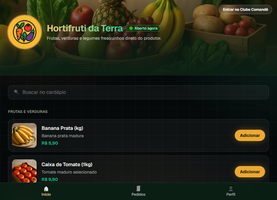 Prévia do cardápio de Hortifruti